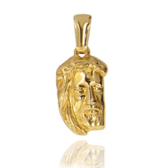 Złoty medalik rzeźbiony wizerunek Jezusa próby 585